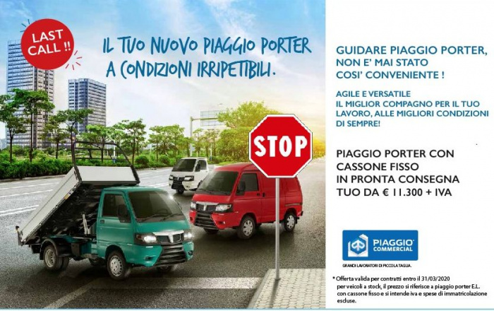 IL TUO NUOVO PIAGGIO PORTER A CONDIZIONI IRRIPETIBILI